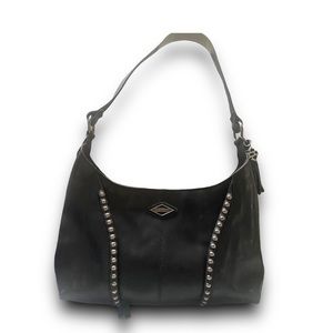 (1636) Harley Davidson leather purse with snake skin print on inside